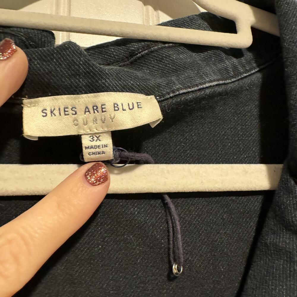 Skies Are Blue Curvy Denim Utility Jumpsuit Plus Size 3X - Picture 5 of 9